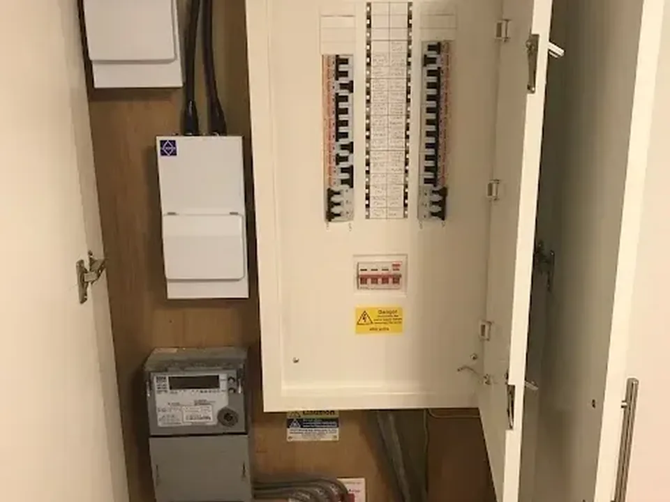 Commercial distribution board installed during a fit-out in Northampton