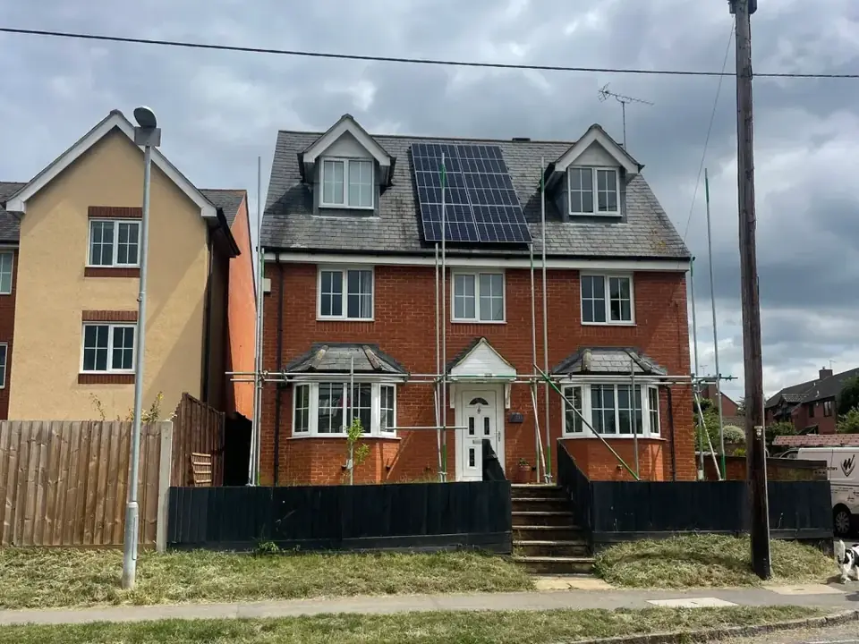 Completed solar installation being commissioned in Northampton
