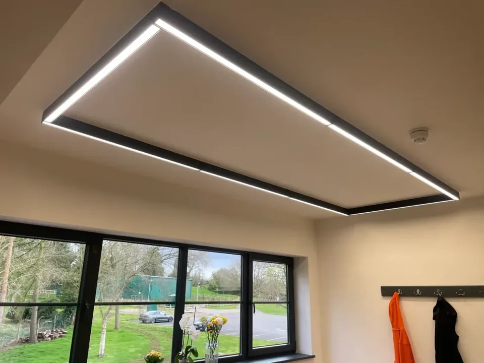 Office lighting installed as part of a kitchen showroom fit-out