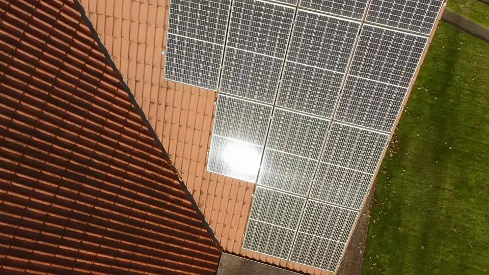 Close-up of solar panels fitted by Appleby Electric